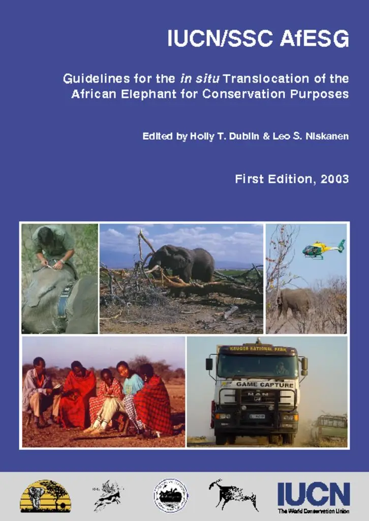 Cover of Guidelines for the In-situ Translocation of the African Elephant for Conservation Purposes
