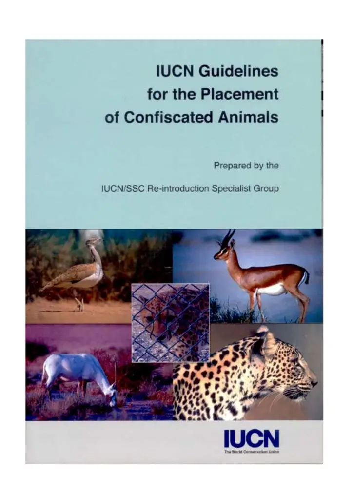 Cover of IUCN Guidelines for the Placement of Confiscated Animals