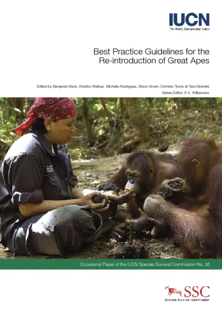 Cover of Guidelines for the Reintroduction of Great Apes
