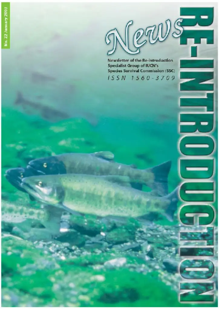 Cover of Re-introduction News January 2003