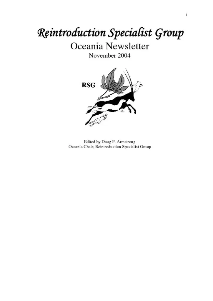 Cover of RSG Oceania Newsletter 2004